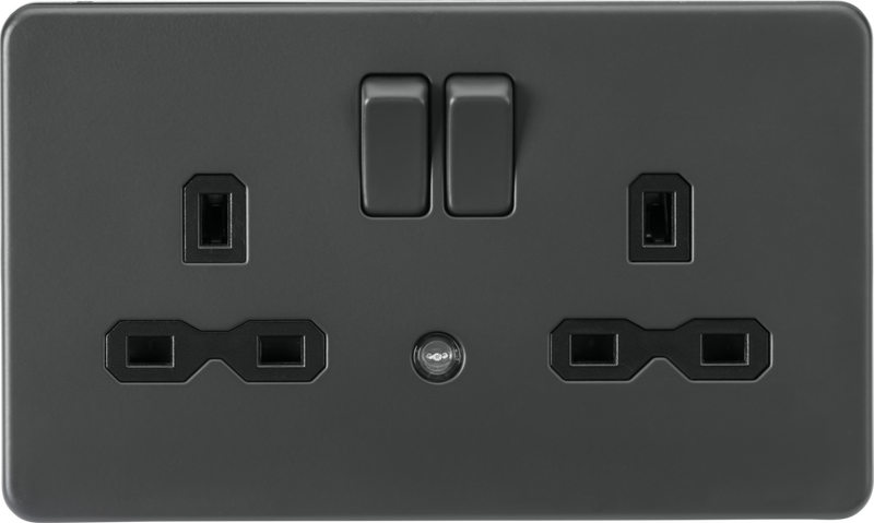 13A 2G DP switched socket with night light function - Anthracite