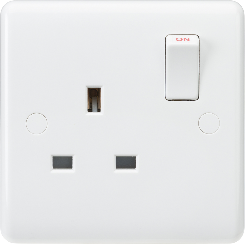 Curved Edge 13A 1G DP Switched Socket