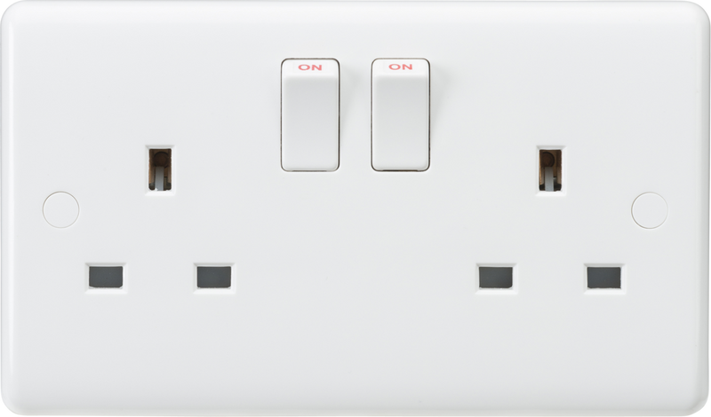 Curved Edge 13A 2G DP Switched Socket