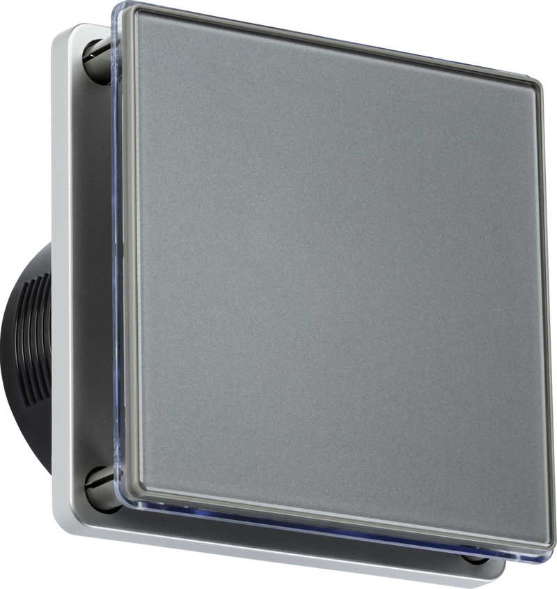 100mm/4 inch LED Backlit Extractor Fan with  Overrun Timer - Grey