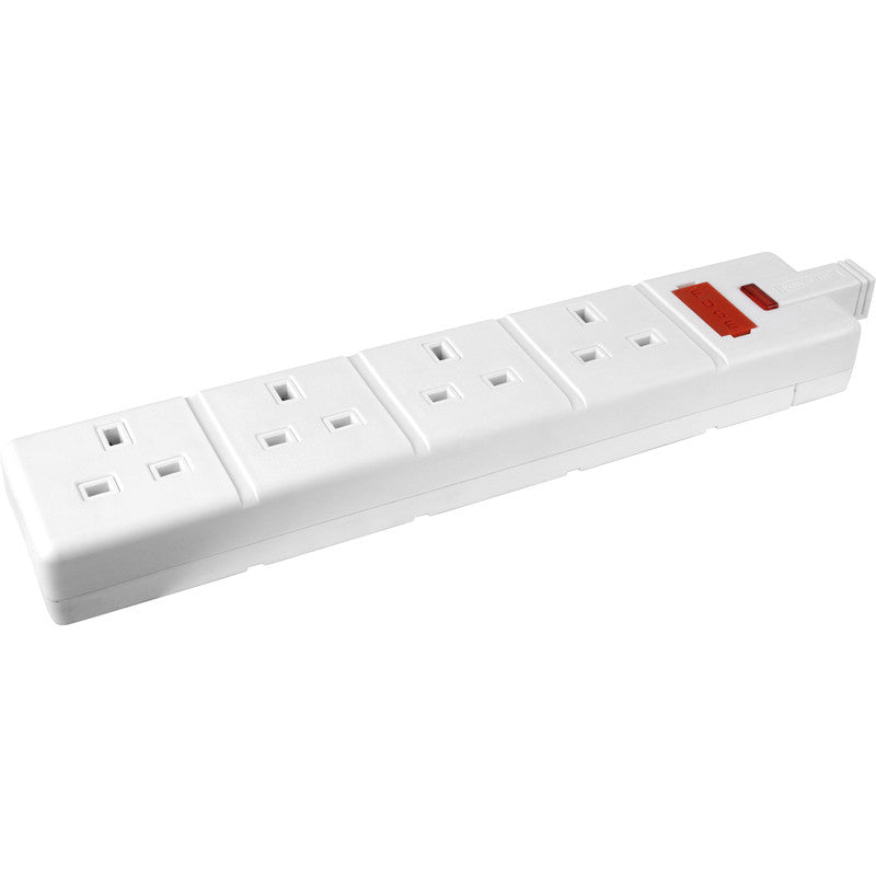 Extension Sockets 4 Gang White