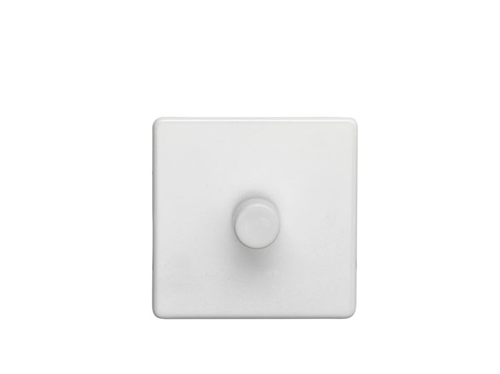 1 Gang 400w Push On Off 2Way Dimmer Flat Concealed White Plate