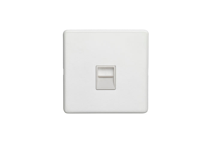 1 Gang Telephone Slave Flat Concealed White Plate White Interior