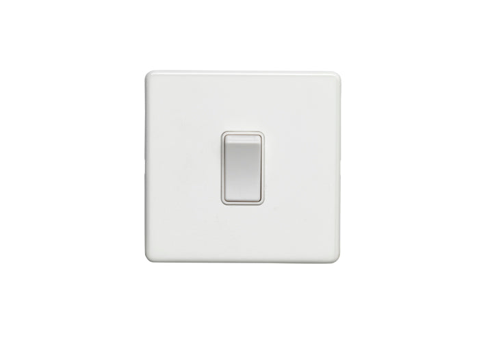 1 Gang 20Amp Dp Switch Flat Concealed White Plate White Rocker