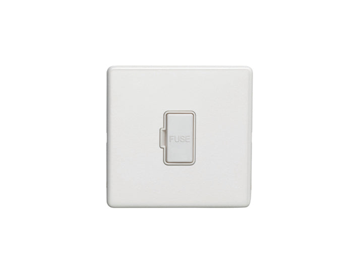 13Amp Unswitched Fuse Spur Flat Concealed White Plate White Interior