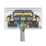 MK LOGIC PLUS RAPID FIX 13A 2-GANG DP SWITCHED SOCKET WHITE WITH WHITE INSERTS
