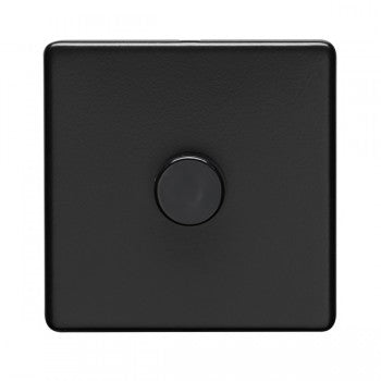 1 Gang 400w Push On Off 2Way Dimmer Flat Concealed Matt Black Plate