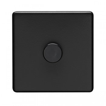 1 Gang Led Push On Off 2Way Dimmer Flat Concealed Matt Black Plate