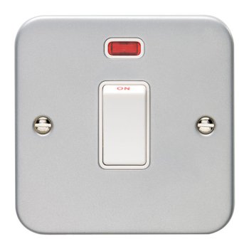 Eurolite Utility Metal Clad 1 Gang 20A Double Pole Switch with Neon
