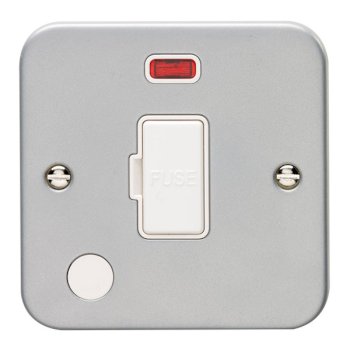 Eurolite Utility Metal Clad 13A Fused Spur with Flex Outlet and Neon
