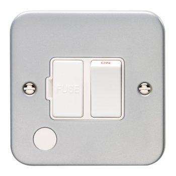 Eurolite Utility Metal Clad 13A Switched Fused Spur with Flex Outlet